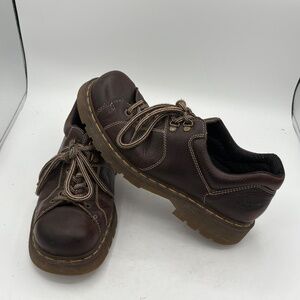 Dr Martens 6 Eye Chunky Oxford Brown Leather 12312 Shoes Doc Mens 12 Y2K 90s